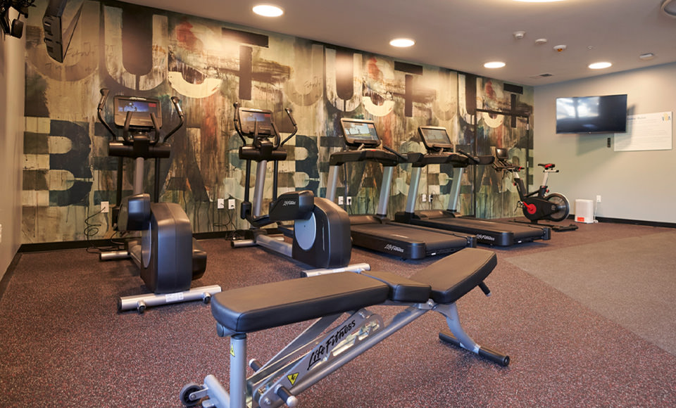 The fitness center at VIDA